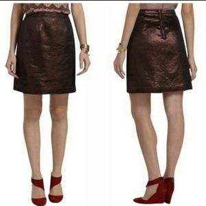 Leifsdottir Anthro Metallic Bronze Skirt Size 0